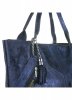 Kožené kabelka shopper bag Genuine Leather tmavo modrá 555